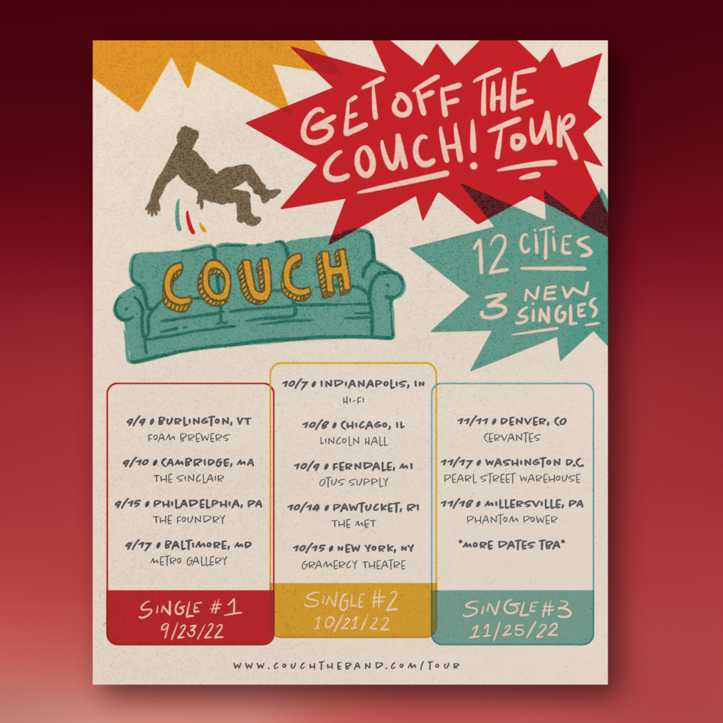 Get Off The Couch Tour Poster